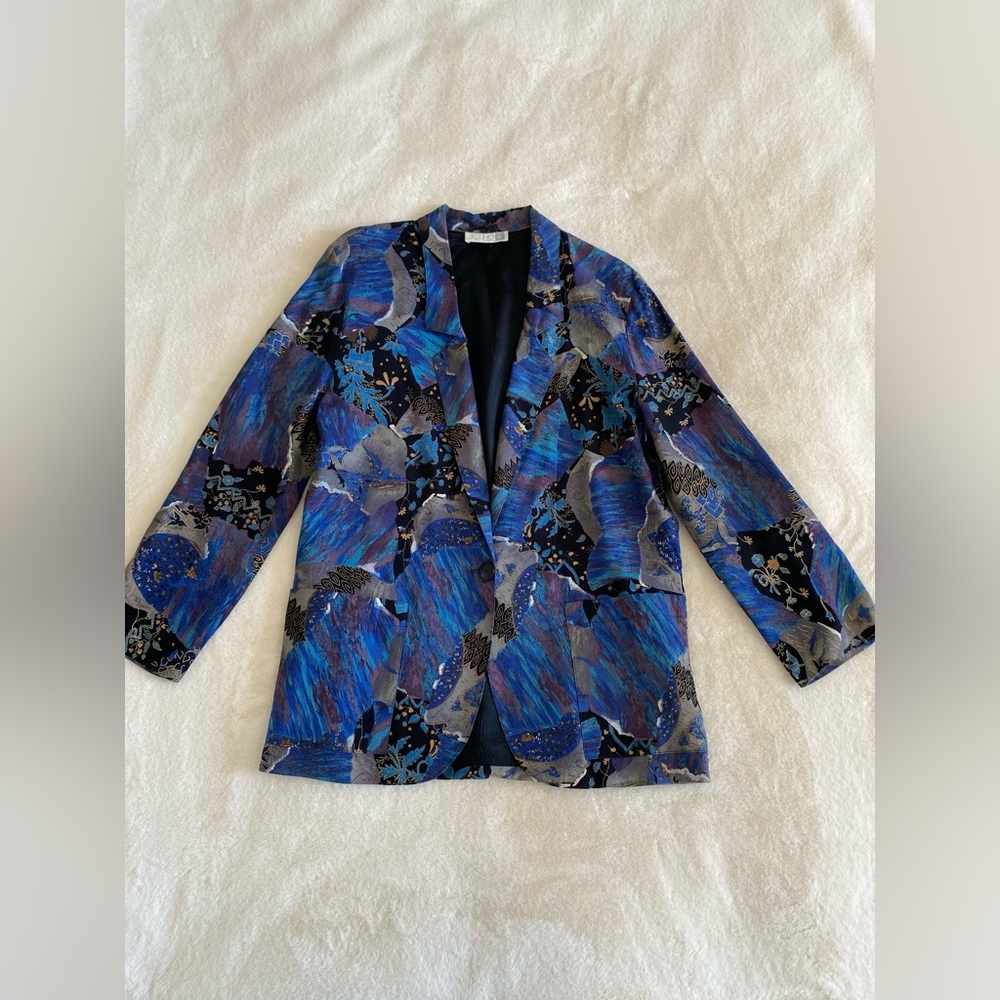 Vintage abstract print blazer | made in USA 🇺🇸 | oversized | single breasted